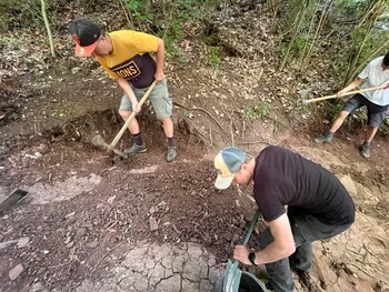 Mountainbike - Arbeitseinsatz zum Erhalt des H&auml;gnachtrails 